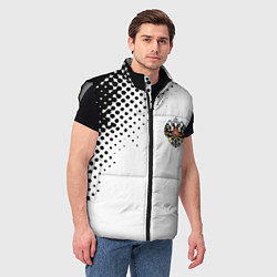 Мужской жилет Герб РФ спорт абстракция, цвет: 3D-светло-серый — фото 2