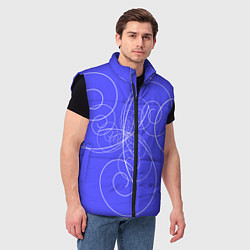 Мужской жилет Спирали расходящиеся в стороны, цвет: 3D-черный — фото 2