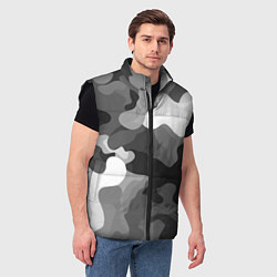 Мужской жилет Камуфляж серый монохром, цвет: 3D-черный — фото 2