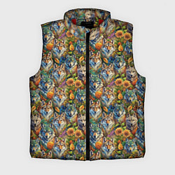 Мужской жилет Волки паттерн, цвет: 3D-красный