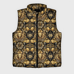 Мужской жилет Головы львов золотой паттерн, цвет: 3D-черный