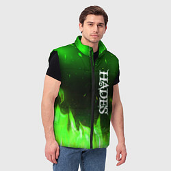 Мужской жилет Logo Hades green hell fire, цвет: 3D-черный — фото 2