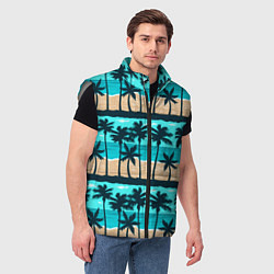 Мужской жилет Пляжные пальмы паттерн, цвет: 3D-светло-серый — фото 2