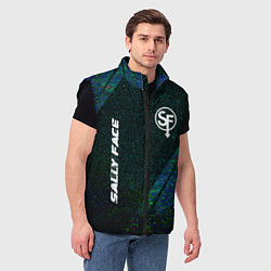 Мужской жилет Sally Face glitch blue, цвет: 3D-черный — фото 2