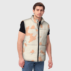 Мужской жилет Бежевый пятнистый паттерн, цвет: 3D-черный — фото 2