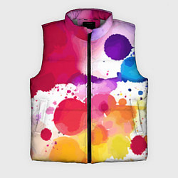 Мужской жилет Яркие абстрактные акварельные кляксы - нейросеть, цвет: 3D-светло-серый
