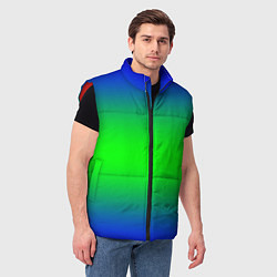Мужской жилет Зелёный градиент текстура, цвет: 3D-красный — фото 2
