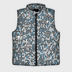 Мужской жилет Паттерн мозаика серый с голубым, цвет: 3D-светло-серый
