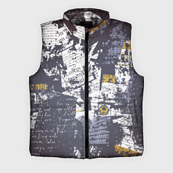 Мужской жилет Газетная страничка, цвет: 3D-светло-серый