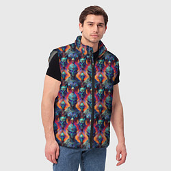 Мужской жилет Паттерн из инопланетян, цвет: 3D-светло-серый — фото 2