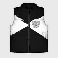 Мужской жилет Герб рф абстрактные краски, цвет: 3D-черный