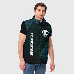 Мужской жилет Bleach glitch blue, цвет: 3D-черный — фото 2