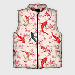 Мужской жилет Разноцветные рыбы кои, цвет: 3D-красный