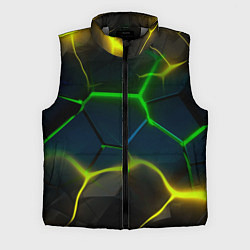 Мужской жилет Неоновые яркие зеленые плиты с желтым светом