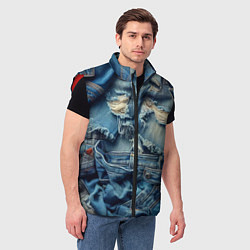 Мужской жилет Denim rags - fashion trend, цвет: 3D-красный — фото 2