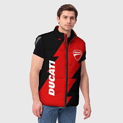 Мужской жилет Ducati - logo, цвет: 3D-светло-серый — фото 2