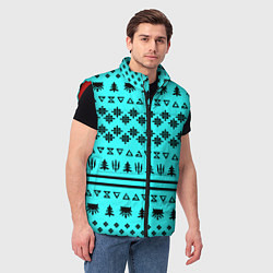 Мужской жилет Ведьмак зимний паттерн, цвет: 3D-красный — фото 2