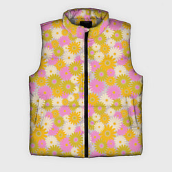 Мужской жилет Разноцветный цветочный паттерн, цвет: 3D-светло-серый