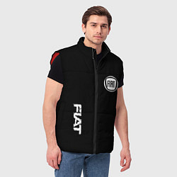 Мужской жилет FIAT logo white auto, цвет: 3D-красный — фото 2