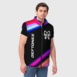 Мужской жилет Deftones neon rock lights, цвет: 3D-черный — фото 2