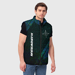 Мужской жилет Megadeth glitch blue, цвет: 3D-черный — фото 2
