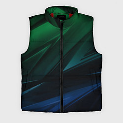 Мужской жилет Зелено-синие абстрактные объемные полосы