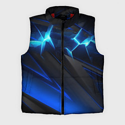 Мужской жилет Абстракция синяя из градиента и линий, цвет: 3D-красный