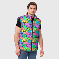 Мужской жилет Мультяшные персонажи монстрики, цвет: 3D-светло-серый — фото 2