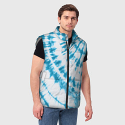 Мужской жилет Тай-дай бело-синий, цвет: 3D-светло-серый — фото 2
