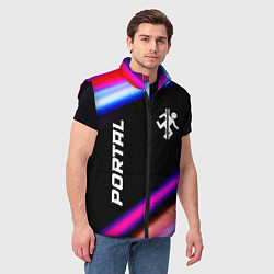 Мужской жилет Portal fast light neon stripes, цвет: 3D-черный — фото 2
