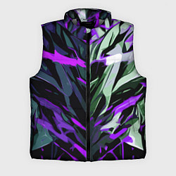 Мужской жилет Хаотичная чёрно-фиолетово абстракция, цвет: 3D-светло-серый
