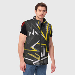 Мужской жилет Абстрактный фон со спортивным узором, цвет: 3D-красный — фото 2
