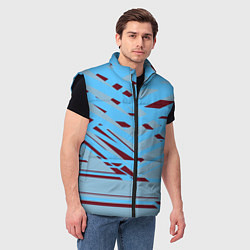 Мужской жилет Геометрическая абстракция сине голубого цвета, цвет: 3D-черный — фото 2