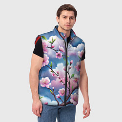 Мужской жилет Облака цветов сакуры, цвет: 3D-красный — фото 2