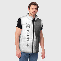 Мужской жилет Metallica - white gradient по-вертикали, цвет: 3D-черный — фото 2