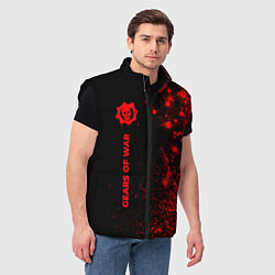 Мужской жилет Gears of War - red gradient по-вертикали, цвет: 3D-черный — фото 2
