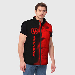 Мужской жилет Changan - red gradient по-вертикали, цвет: 3D-черный — фото 2