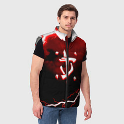 Мужской жилет Doom storm logo, цвет: 3D-светло-серый — фото 2