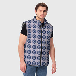Мужской жилет Узор синяя плитка, цвет: 3D-светло-серый — фото 2