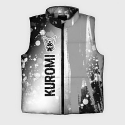 Мужской жилет Kuromi glitch на светлом фоне по-вертикали, цвет: 3D-черный
