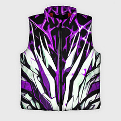 Мужской жилет Чёрный фон, фиолетово-белая абстракция, цвет: 3D-красный