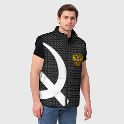 Мужской жилет Россия паттерн ссср, цвет: 3D-черный — фото 2