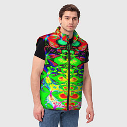 Мужской жилет Оптический фрактал кислота, цвет: 3D-черный — фото 2
