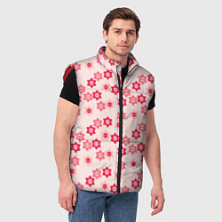 Мужской жилет Паттерн с розовыми цветочными пуговицами, цвет: 3D-красный — фото 2