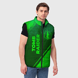 Мужской жилет Tomb Raider - green gradient вертикально, цвет: 3D-черный — фото 2