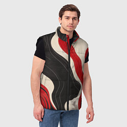 Мужской жилет Абстрактные волнистые полосы, цвет: 3D-черный — фото 2