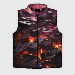 Мужской жилет Черные абстрактные квадратные камни в лаве