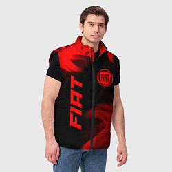 Мужской жилет Fiat - red gradient вертикально, цвет: 3D-черный — фото 2