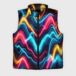 Мужской жилет Хаотичные неоновые полосы - абстракция