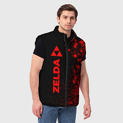 Мужской жилет Zelda - red gradient по-вертикали, цвет: 3D-черный — фото 2